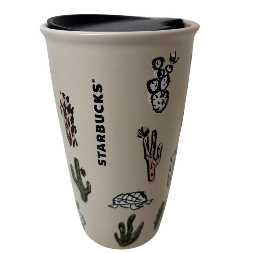 Starbucks Phoenix Arizona Cactus Turtle Ceramic Travel Mug Cup AZ Souvenir
